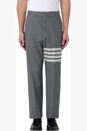 Thom Browne Broeken, Heren, Grijs, XL, Klassieke Gestreepte Broek voor Mannen