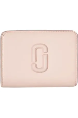 Marc Jacobs Accessoires, Dames, Roze, ONE Size, Leer, Roze Leren Compacte Portemonnee