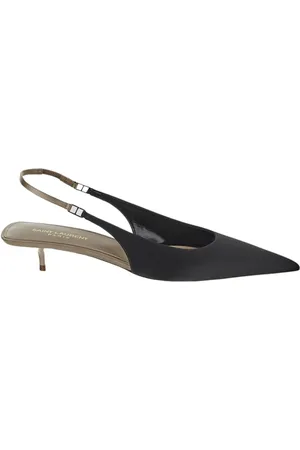 Saint Laurent Schoenen, Dames, Zwart, 38 EU, Cherish Puntige Neus Gouden Hardware Schoenen