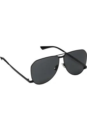 Saint Laurent Accessoires, Heren, Zwart, ONE Size, Slanke Metalen Aviator Zonnebril