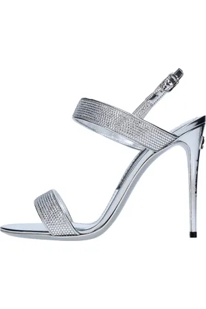 Dolce & Gabbana Schoenen, Dames, Grijs, 36 1/2 EU, Satijn, Sandalen Zilver