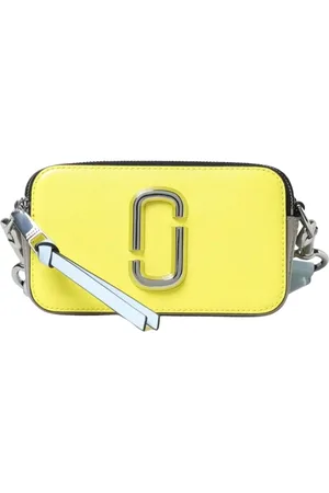 Marc Jacobs Tassen, Dames, Geel, ONE Size, Leer, Blauwe Crossbody Cameratas