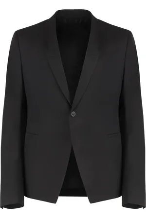 Rick Owens Jassen, Heren, Zwart, XL, Katoen, Jasje met reverskraag en dubbele split
