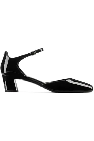 Jimmy Choo Schoenen, Dames, Zwart, 39 EU, Leer, Zwarte leren schoenen met gespsluiting en enkelbandje