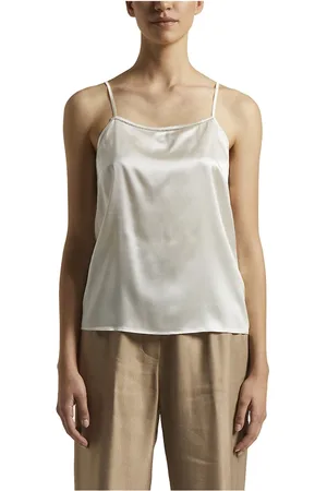 PESERICO SIGN Tops, Dames, , S, Satijn, Glanzende stretch zijden satijnen top