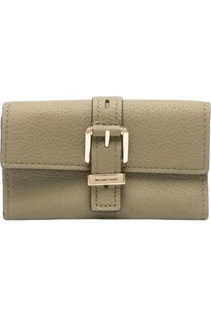 Michael Kors Accessoires, Dames, Groen, ONE Size, Grote Gesp Sluiting Portemonnee Vrouw Zwart