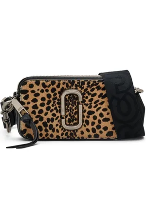 Marc Jacobs Tassen, Dames, Bruin, ONE Size, Leer, Luipaardprint Leren Schoudertas
