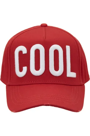 Dsquared2 Accessoires, unisex, Rood, ONE Size, Katoen, Cool Lettering Baseball Cap