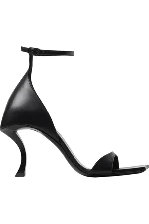 Balenciaga Schoenen, Dames, Zwart, 35 EU, Leer, Zwarte hak sandalen modern ontwerp