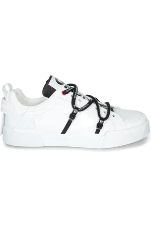 Dolce & Gabbana Schoenen, Heren, Wit, 42 EU, Witte Leren Lage Sneakers
