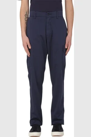 ELEVENTY Broeken, Heren, Blauw, W33, Blauwe Cargo Broek met Relaxte Pasvorm