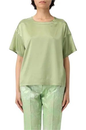 ERMANNO SCERVINO Blouses & Shirts, Dames, Groen, XS, Groene Kantmouwloze Top