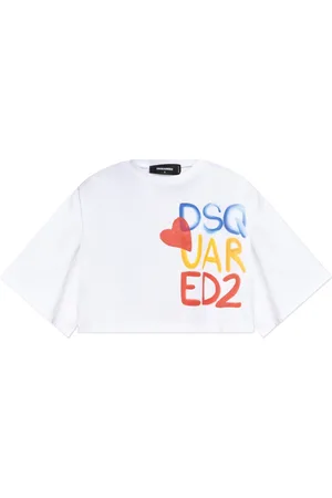 Dsquared2 Tops, Dames, Wit, XS, Katoen, T-shirt capsule 
