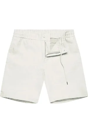 Orlebar Brown Korte broeken, Heren, Wit, W30, Leer, Linnen shorts met getailleerde pasvorm