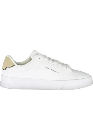Tommy Hilfiger Schoenen, Heren, Wit, 46 EU, Polyester, Witte polyester sneakers voor heren