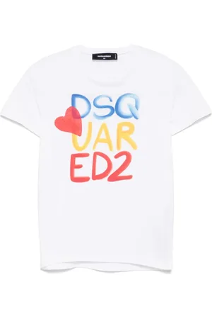 Dsquared2 Tops, Dames, Wit, XS, Wit Logo Print Crew Neck T-shirt