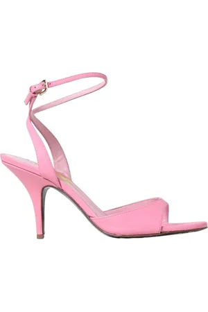Patrizia Pepe Schoenen, Dames, Roze, 39 1/2 EU, Leer, Zwarte Slingback Hakken
