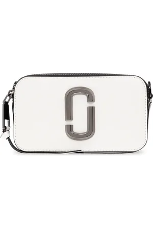 Marc Jacobs Tassen, Dames, Wit, ONE Size, Leer, De Bi-Color Snapshot schoudertas