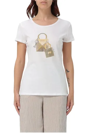Liu Jo Tops, Dames, Wit, L, Stijlvol Grafisch Print Casual T-Shirt