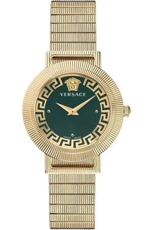 VERSACE Accessoires, Dames, Geel, ONE Size, Greca Chic Dameshorloge Ve 3D00522 - Goud