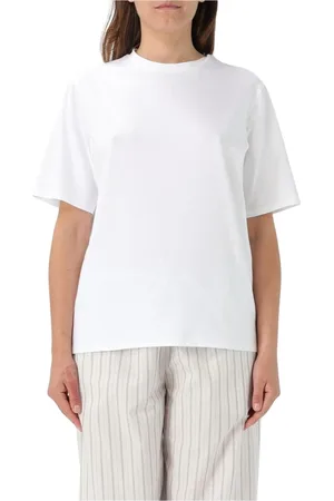 The Row Tops, Dames, Wit, M, Katoen, Zwarte Minimalistische Tee