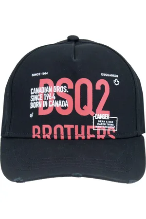 Dsquared2 Accessoires, unisex, Zwart, ONE Size, Katoen, Baseballpet met Geborduurd Logo