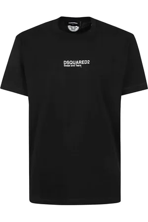 Dsquared2 Tops, Heren, Zwart, 2Xl, Katoen, Cotton Jersey T-shirt met Print aan de Voorkant