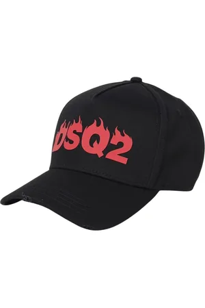 Dsquared2 Accessoires, Heren, Zwart, ONE Size, Katoen, Flame Logo Baseball Cap Stijlvolle Hoed