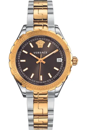 VERSACE Accessoires, Dames, Veelkleurig, ONE Size, Analoge Quartz Horloge Roestvrijstalen Armband