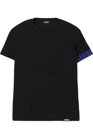 Dsquared2 Tops, Heren, Zwart, L, Klassiek Zwart Crew Neck T-shirt
