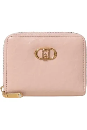 Liu Jo Accessoires, Dames, Roze, ONE Size, Zwarte Leren Ritsportemonnee