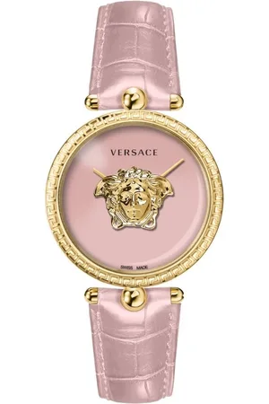 VERSACE Accessoires, Dames, Geel, ONE Size, Perlrosa Goud Palazzo Horloge