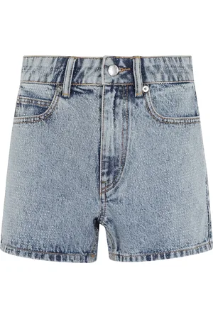 Alexander Wang Korte broeken, Dames, Blauw, W25, Heldere kraal Hotfix Shorty Overal