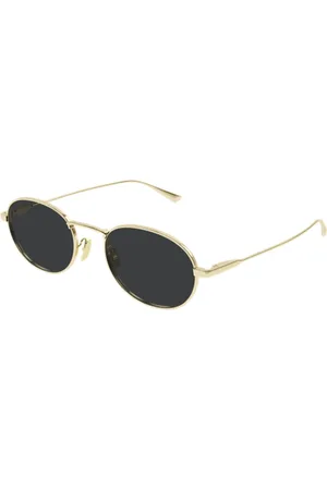 Saint Laurent Accessoires, unisex, Geel, M, Vintage Ovaal Goud Zonnebril
