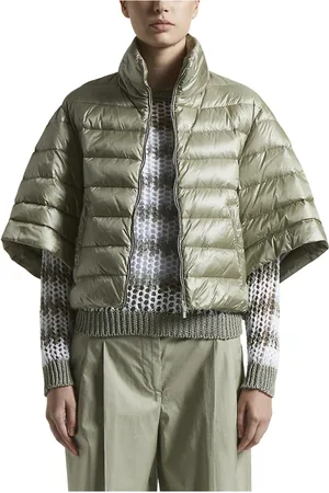 PESERICO SIGN Jassen, Dames, Groen, 2Xs, Nylon, Donsjack met korte mouwen
