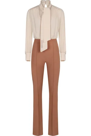 Elisabetta Franchi Jumpsuits & Playsuits, Dames, Roze, S, Stijlvolle Crepe Jumpsuit met Knoopdetail