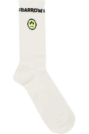 BARROW Ondergoed, unisex, Wit, ONE Size, Katoen, Witte Katoenen Logo Sokken Geribbeld Been