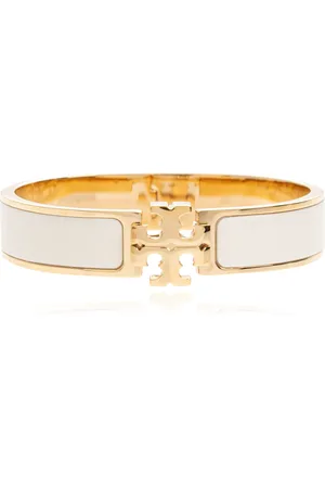 Tory Burch Accessoires, Dames, , M, Messing armband met logo