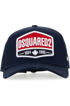 Dsquared2 Accessoires, Heren, Blauw, ONE Size, Katoen, Marineblauwe katoenen baseballpet