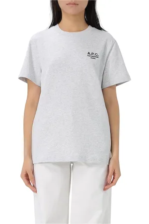 A.P.C. Tops, Dames, Grijs, M, Katoen, Grijze Crew Neck Tee