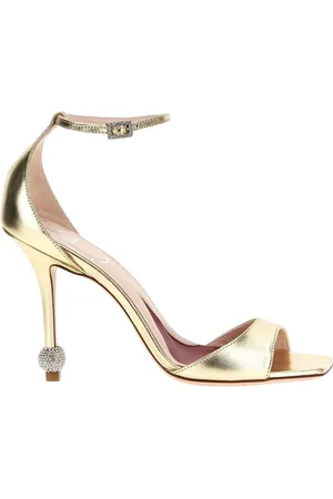 Roger Vivier Schoenen, Dames, Geel, 39 EU, Gouden Metallic Sandalen