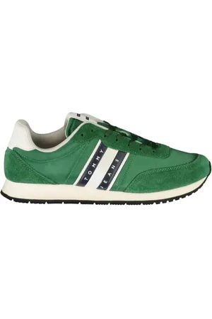 Tommy Hilfiger Schoenen, Heren, Groen, 45 EU, Polyester, Groene polyester sneakers voor heren