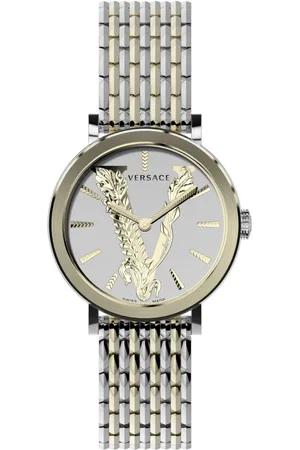 VERSACE Accessoires, Dames, Grijs, ONE Size, Virtus Barocca Horloge