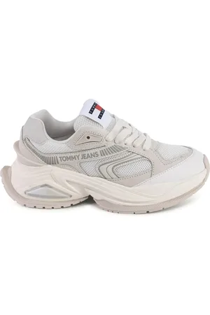 Tommy Hilfiger Schoenen, Dames, Wit, 38 EU, Suède, Witte Suède Lage Sneakers