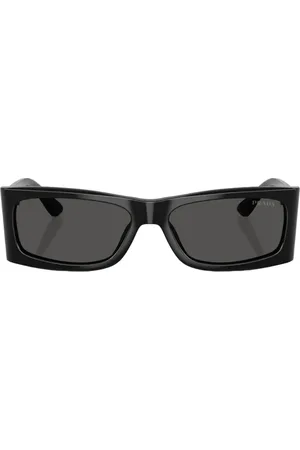 Prada Accessoires, Dames, Zwart, ONE Size, Runway Zonnebril met Zijlens