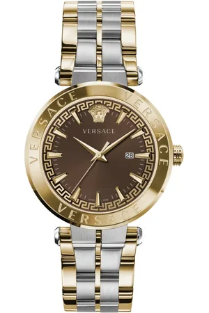 VERSACE Accessoires, Heren, Geel, ONE Size, Aion Roestvrijstalen Herenhorloge