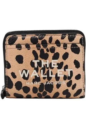 Marc Jacobs Accessoires, Dames, Veelkleurig, ONE Size, Leer, Portemonnee met Luipaardprint en Rits
