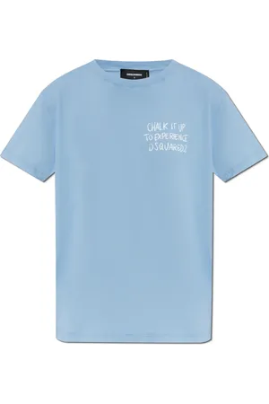 Dsquared2 Tops, Dames, Blauw, XS, Katoen, T-shirt met print