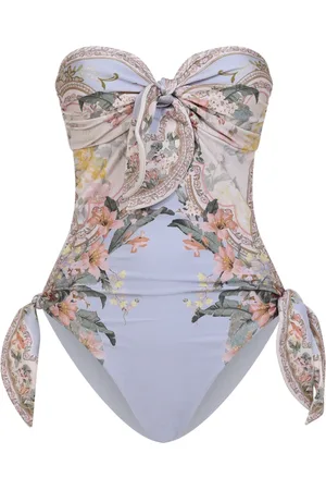 ZIMMERMANN Badkleding, Dames, Veelkleurig, M, Wylie Scarf Tie One Piece