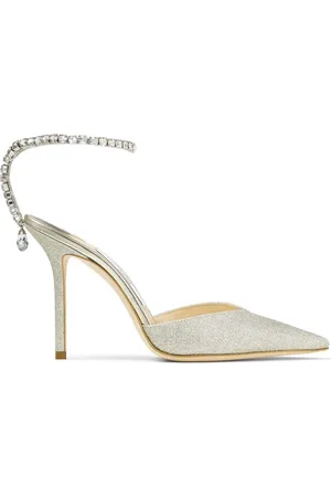 Jimmy Choo Schoenen, Dames, Grijs, 40 EU, Leer, Glitter Platinum Pump